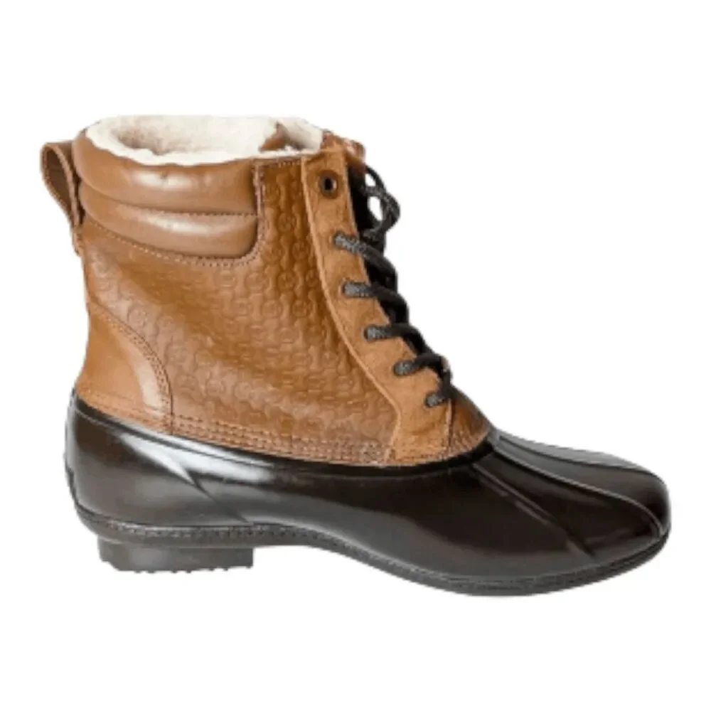 NWOB MICHAEL KORS Easton Waterproof Lace-Up Rain Boot Size 10M